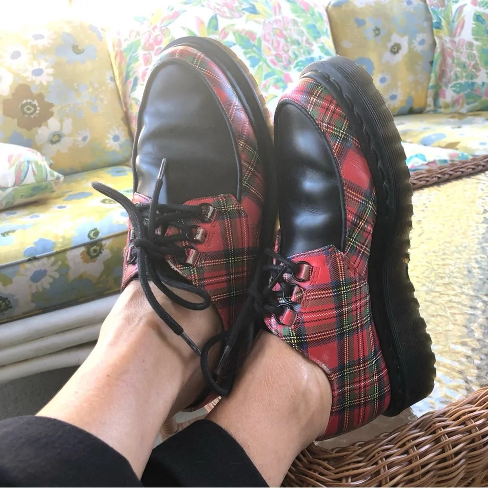 Dr Martens Ramsey River Red Tartan Creepers Womens 7 Rare Punk